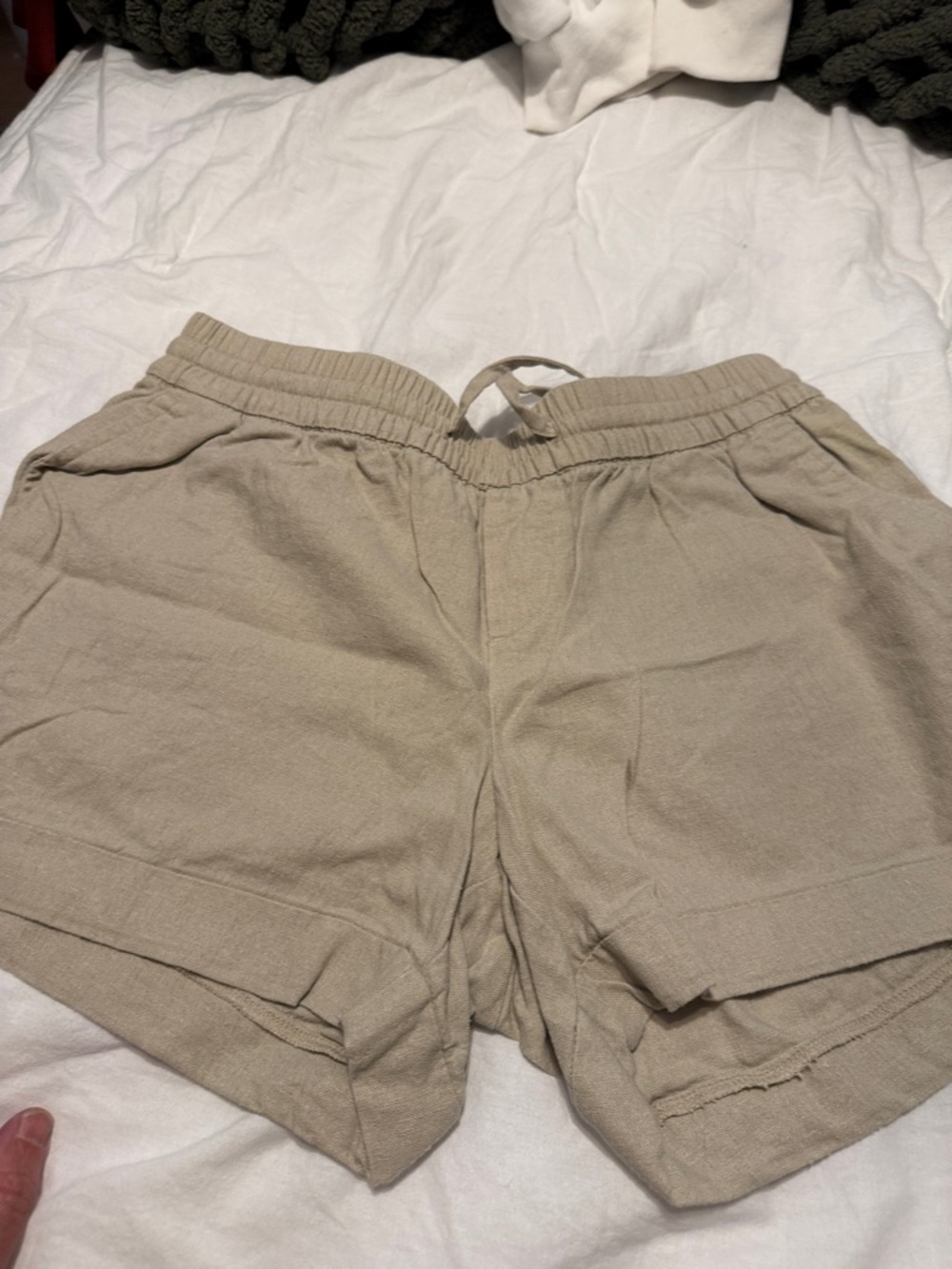 Old Navy Beige Elastic Drawstring Waist Shorts